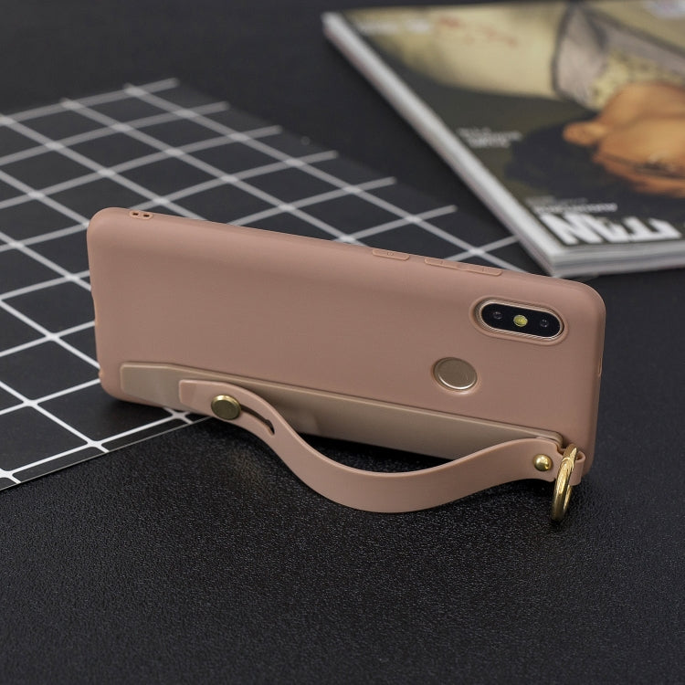 Shockproof Solid Color TPU Case with Wristband For Xiaomi Redmi Note 5 Pro