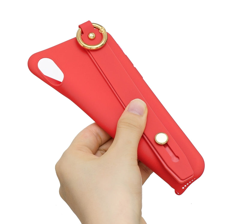 Shockproof Solid Color TPU Case with Wristband For Xiaomi Redmi 6 Pro / Mi A2 Lite