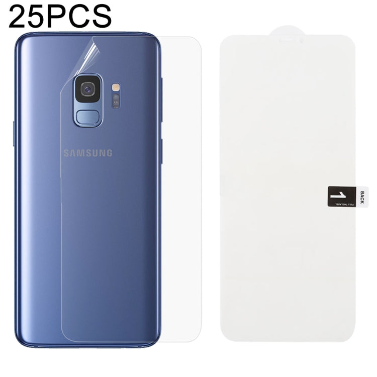 25 PCS Soft Hydrogel Film Full Cover Back Protector with Alcohol Cotton + Scratch Card for Galaxy S9