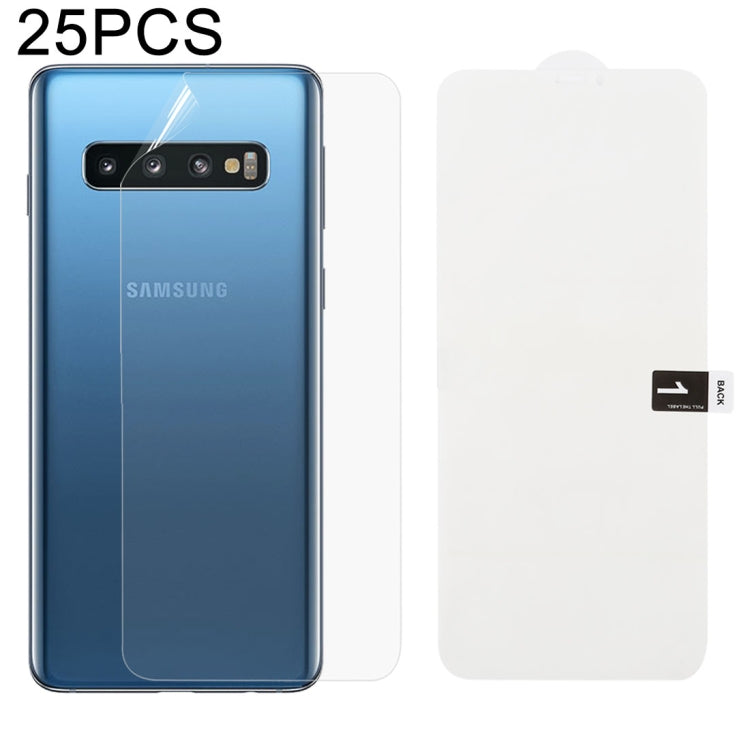 25 PCS Soft Hydrogel Film Full Cover Back Protector with Alcohol Cotton + Scratch Card for Galaxy S10