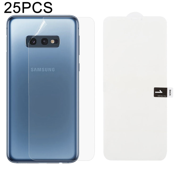 25 PCS Soft Hydrogel Film Full Cover Back Protector with Alcohol Cotton + Scratch Card for Galaxy S10 E