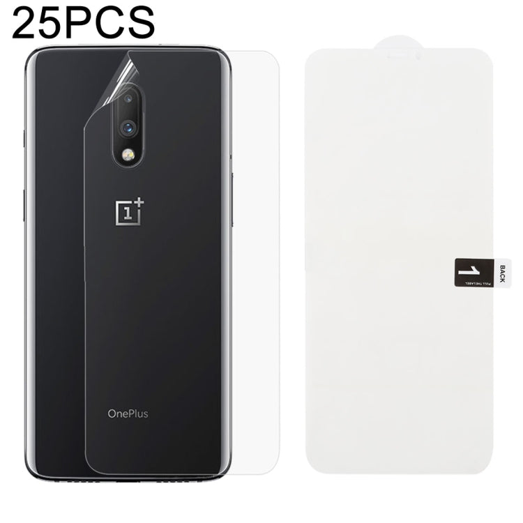 25 PCS Soft Hydrogel Film Full Cover Back Protector with Alcohol Cotton + Scratch Card for OnePlus 7