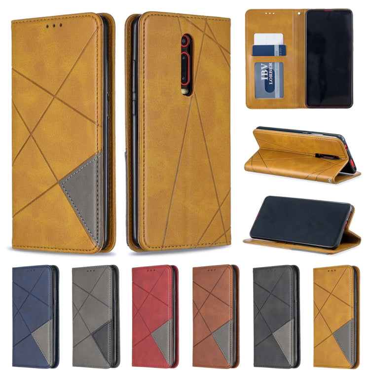Rhombus Texture Horizontal Flip Magnetic Leather Case with Holder & Card Slots