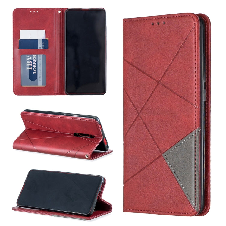 Rhombus Texture Horizontal Flip Magnetic Leather Case with Holder & Card Slots