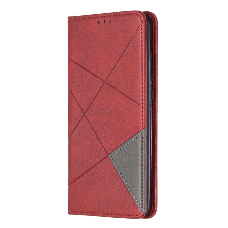 Rhombus Texture Horizontal Flip Magnetic Leather Case with Holder & Card Slots