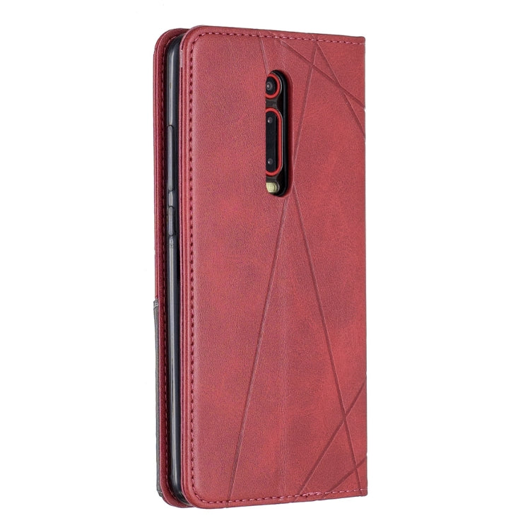 Rhombus Texture Horizontal Flip Magnetic Leather Case with Holder & Card Slots