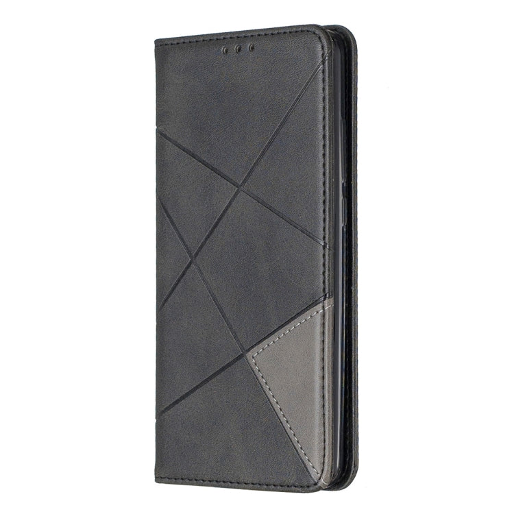 Rhombus Texture Horizontal Flip Magnetic Leather Case with Holder & Card Slots