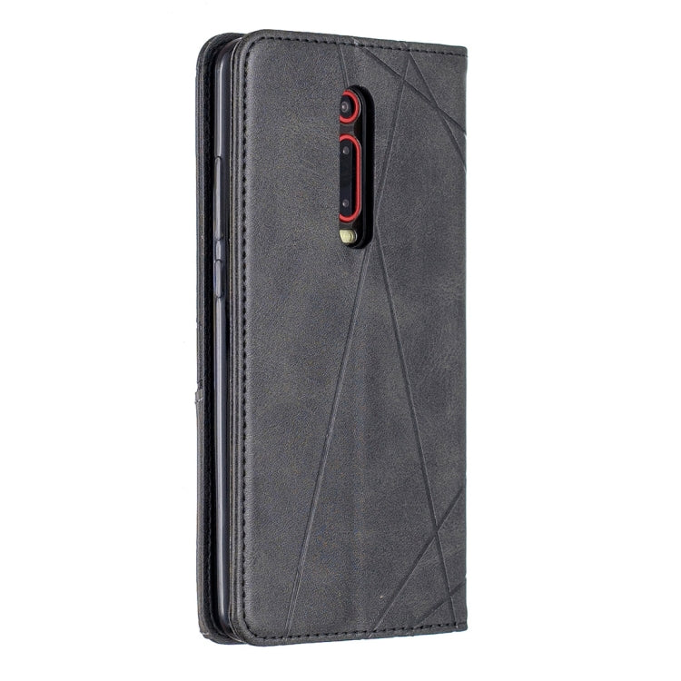 Rhombus Texture Horizontal Flip Magnetic Leather Case with Holder & Card Slots