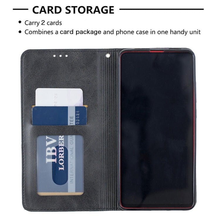 Rhombus Texture Horizontal Flip Magnetic Leather Case with Holder & Card Slots