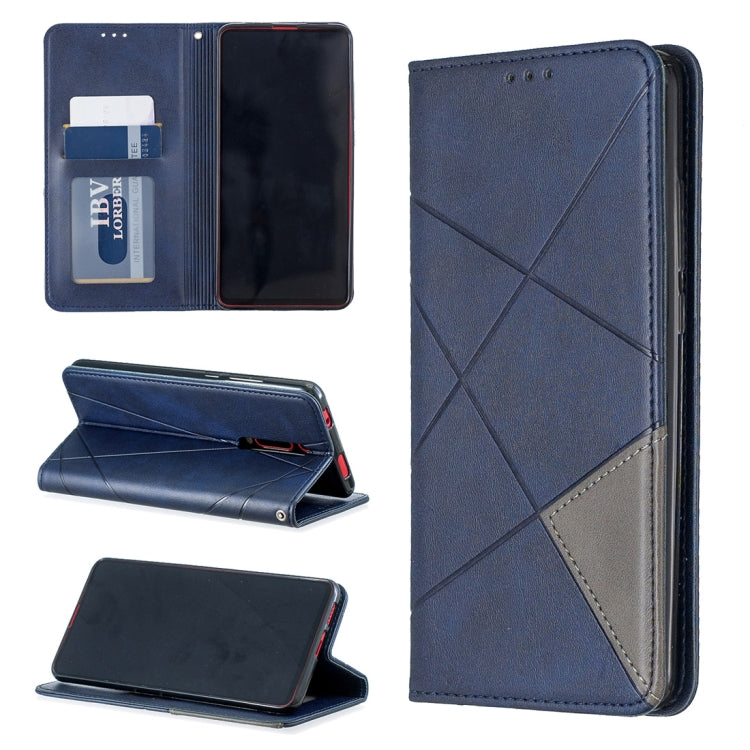 Rhombus Texture Horizontal Flip Magnetic Leather Case with Holder & Card Slots
