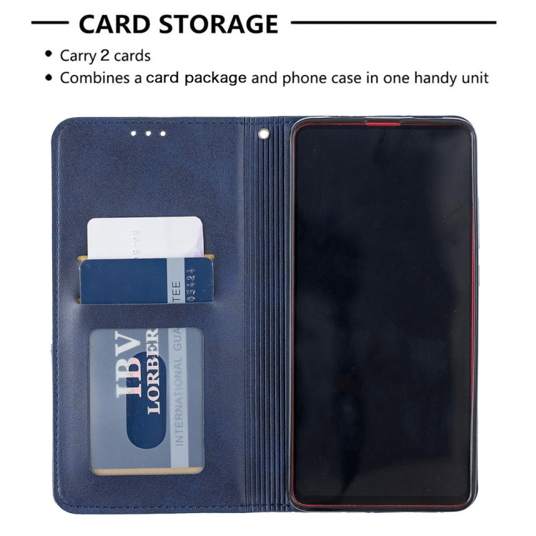Rhombus Texture Horizontal Flip Magnetic Leather Case with Holder & Card Slots