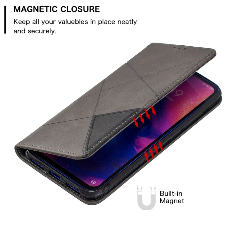 Rhombus Texture Horizontal Flip Magnetic Leather Case with Holder & Card Slots For Xiaomi Redmi Note 7