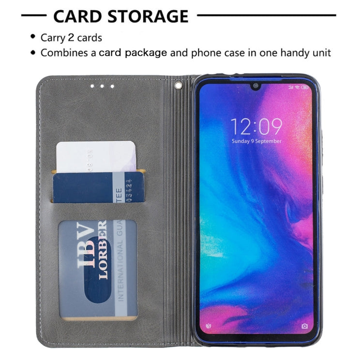 Rhombus Texture Horizontal Flip Magnetic Leather Case with Holder & Card Slots For Xiaomi Redmi Note 7