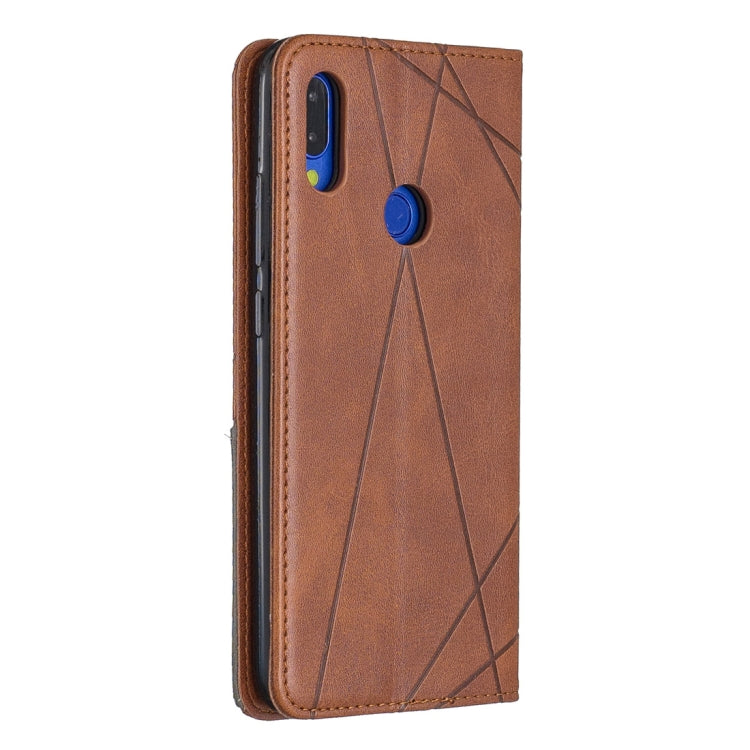 Rhombus Texture Horizontal Flip Magnetic Leather Case with Holder & Card Slots For Xiaomi Redmi Note 7
