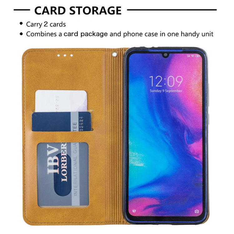 Rhombus Texture Horizontal Flip Magnetic Leather Case with Holder & Card Slots For Xiaomi Redmi Note 7