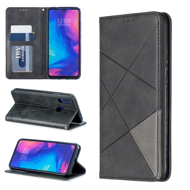 Rhombus Texture Horizontal Flip Magnetic Leather Case with Holder & Card Slots For Xiaomi Redmi Note 7