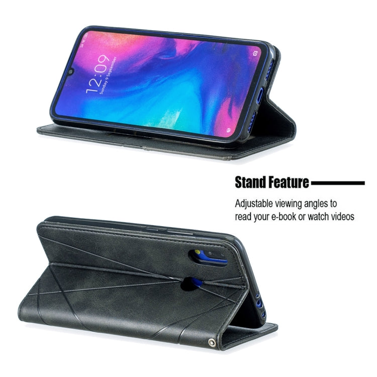 Rhombus Texture Horizontal Flip Magnetic Leather Case with Holder & Card Slots For Xiaomi Redmi Note 7