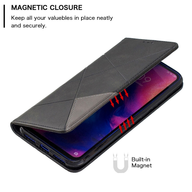 Rhombus Texture Horizontal Flip Magnetic Leather Case with Holder & Card Slots For Xiaomi Redmi Note 7