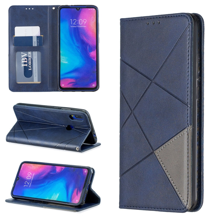 Rhombus Texture Horizontal Flip Magnetic Leather Case with Holder & Card Slots For Xiaomi Redmi Note 7