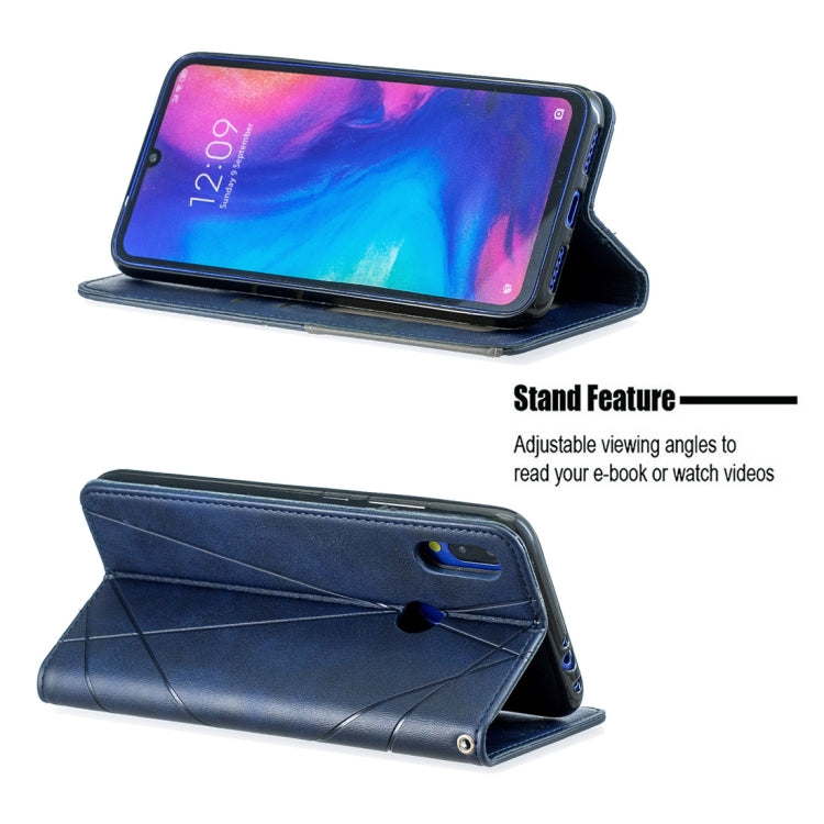 Rhombus Texture Horizontal Flip Magnetic Leather Case with Holder & Card Slots For Xiaomi Redmi Note 7
