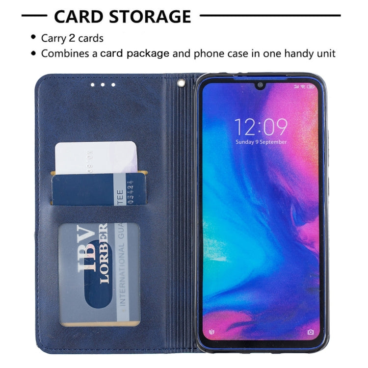 Rhombus Texture Horizontal Flip Magnetic Leather Case with Holder & Card Slots For Xiaomi Redmi Note 7
