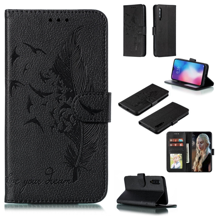 Feather Pattern Litchi Texture Horizontal Flip Leather Case with Wallet & Holder & Card Slots For Xiaomi Mi 9