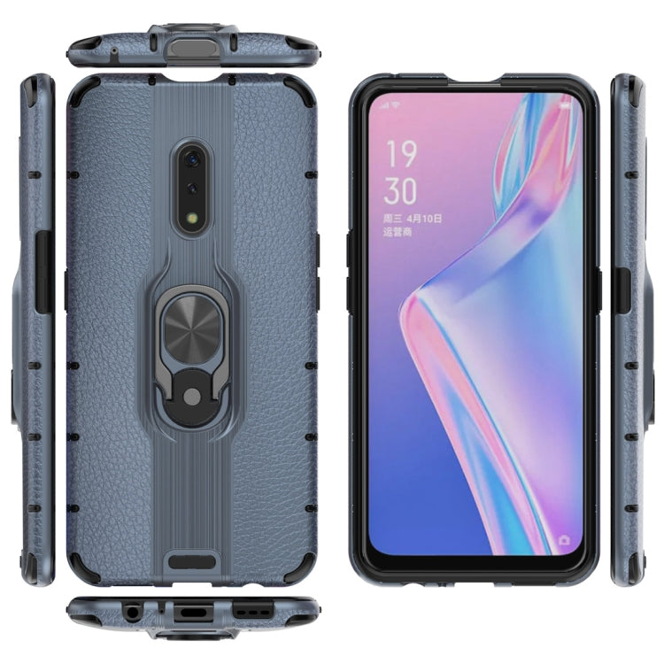 Litchi Texture PC + TPU Combination Case with Magnetic Ring Holder For Oppo K3 / Realme X