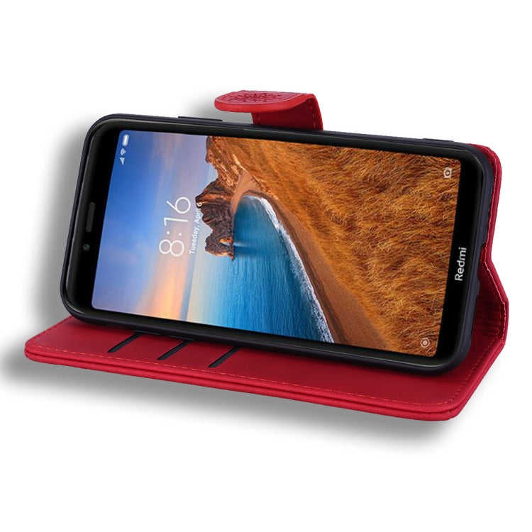 Calf Pattern Double Folding Design Embossed Leather Case with Wallet & Holder & Card Slots for Xiaomi Redmi 7A