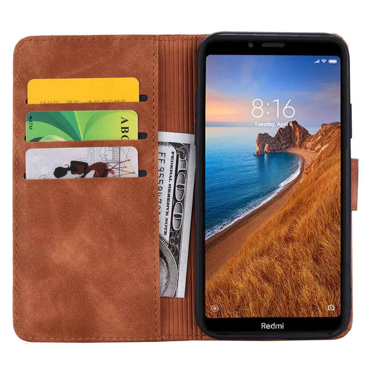 Calf Pattern Double Folding Design Embossed Leather Case with Wallet & Holder & Card Slots for Xiaomi Redmi 7A