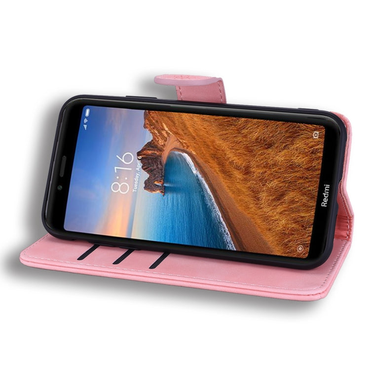 Calf Pattern Double Folding Design Embossed Leather Case with Wallet & Holder & Card Slots for Xiaomi Redmi 7A