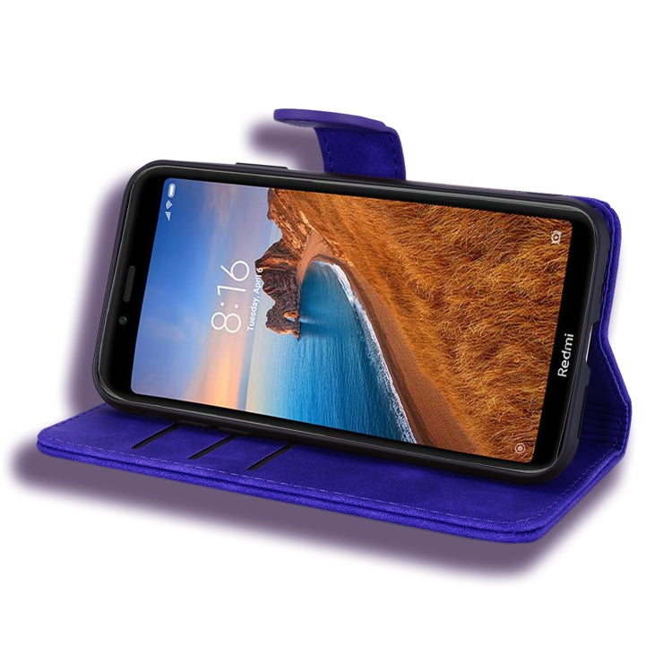 Calf Pattern Double Folding Design Embossed Leather Case with Wallet & Holder & Card Slots for Xiaomi Redmi 7A