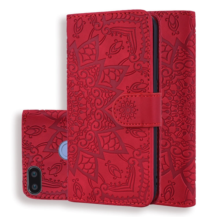 Calf Pattern Double Folding Design Embossed Leather Case with Wallet & Holder & Card Slots for Xiaomi Redmi 6 / 6A