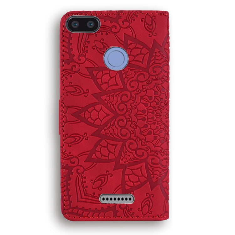 Calf Pattern Double Folding Design Embossed Leather Case with Wallet & Holder & Card Slots for Xiaomi Redmi 6 / 6A