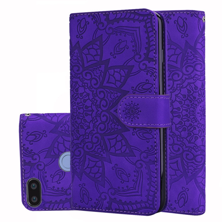 Calf Pattern Double Folding Design Embossed Leather Case with Wallet & Holder & Card Slots for Xiaomi Redmi 6 / 6A