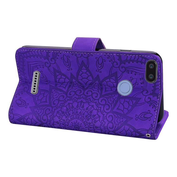 Calf Pattern Double Folding Design Embossed Leather Case with Wallet & Holder & Card Slots for Xiaomi Redmi 6 / 6A