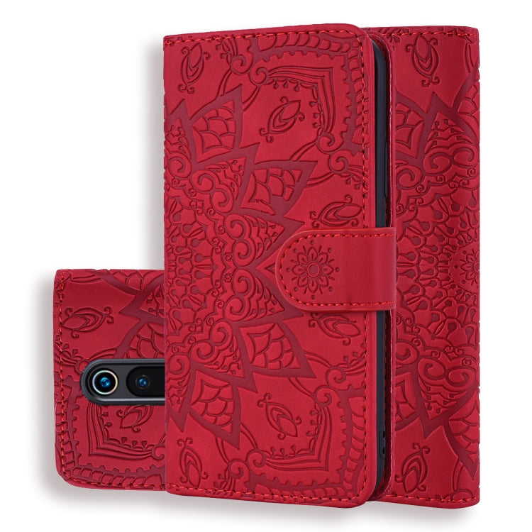Calf Pattern Double Folding Design Embossed Leather Case with Wallet & Holder & Card Slots for Xiaomi Redmi K20 / K20 Pro