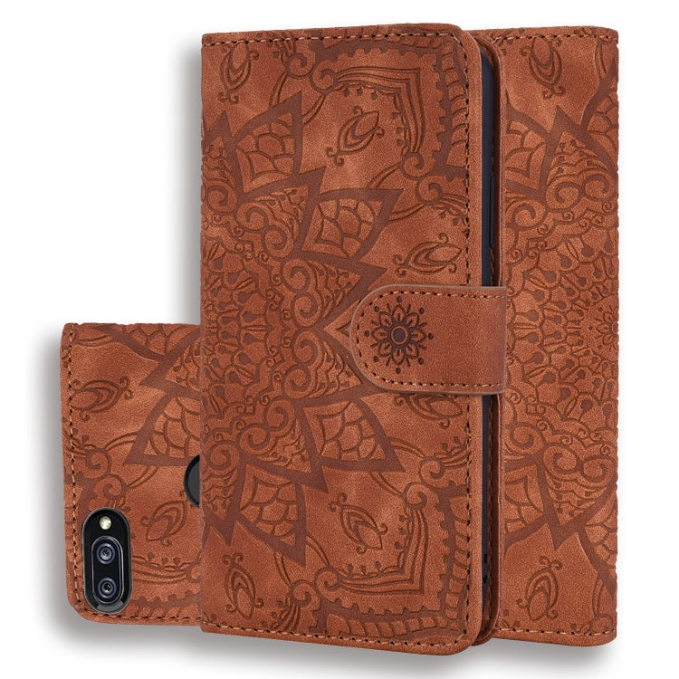 Calf Pattern Double Folding Design Embossed Leather Case with Wallet & Holder & Card Slots for Xiaomi Mi 8 Lite