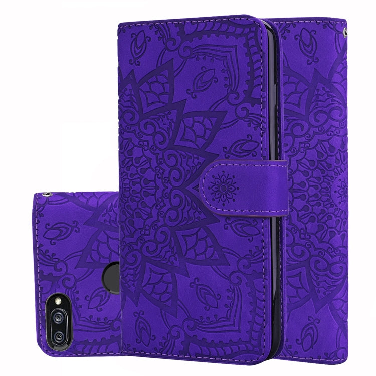 Calf Pattern Double Folding Design Embossed Leather Case with Wallet & Holder & Card Slots for Xiaomi Mi 8 Lite