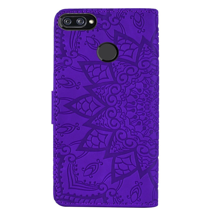 Calf Pattern Double Folding Design Embossed Leather Case with Wallet & Holder & Card Slots for Xiaomi Mi 8 Lite