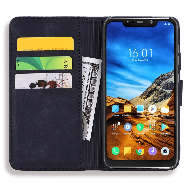 Calf Pattern Double Folding Design Embossed Leather Case with Wallet & Holder & Card Slots for Xiaomi Pocophone F1