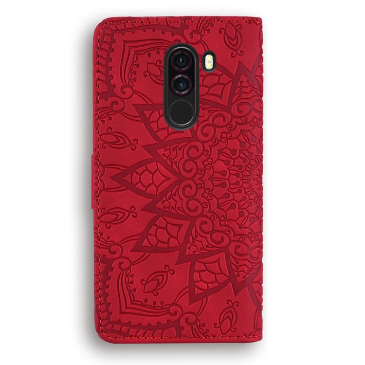 Calf Pattern Double Folding Design Embossed Leather Case with Wallet & Holder & Card Slots for Xiaomi Pocophone F1