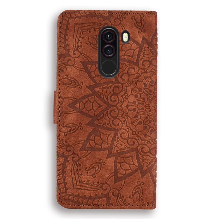 Calf Pattern Double Folding Design Embossed Leather Case with Wallet & Holder & Card Slots for Xiaomi Pocophone F1