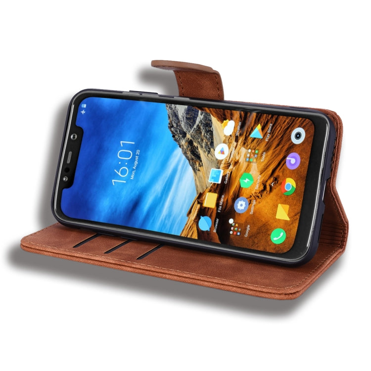 Calf Pattern Double Folding Design Embossed Leather Case with Wallet & Holder & Card Slots for Xiaomi Pocophone F1