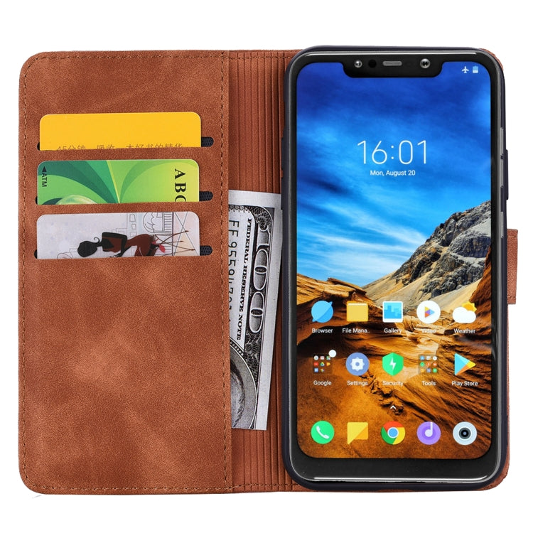 Calf Pattern Double Folding Design Embossed Leather Case with Wallet & Holder & Card Slots for Xiaomi Pocophone F1