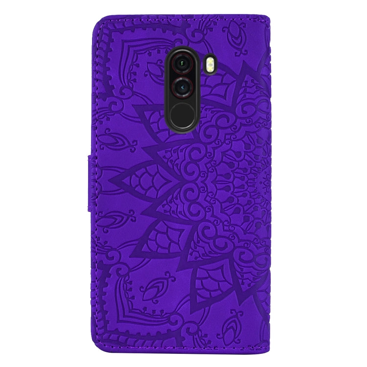 Calf Pattern Double Folding Design Embossed Leather Case with Wallet & Holder & Card Slots for Xiaomi Pocophone F1