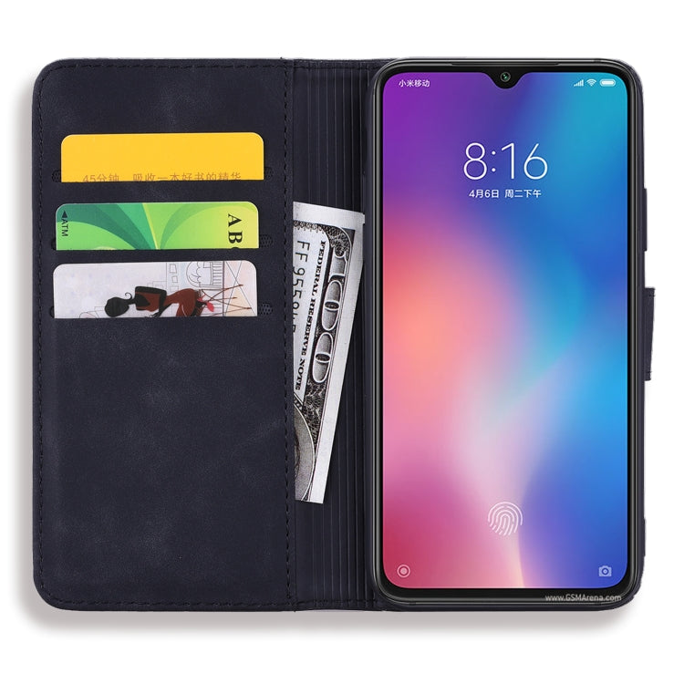 Calf Pattern Double Folding Design Embossed Leather Case with Wallet & Holder & Card Slots for Xiaomi Mi 9