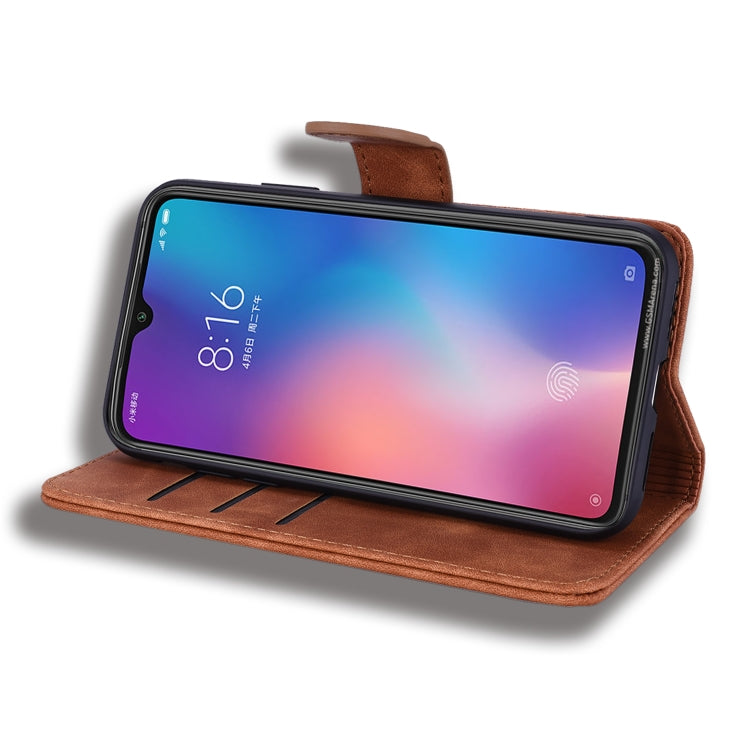 Calf Pattern Double Folding Design Embossed Leather Case with Wallet & Holder & Card Slots for Xiaomi Mi 9