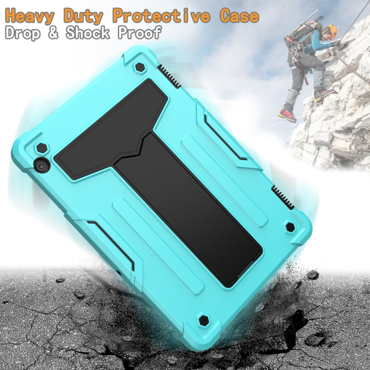 For Huawei MediaPad T5 T-shaped Bracket Contrast Color Shockproof PC + Silicone Protective Case