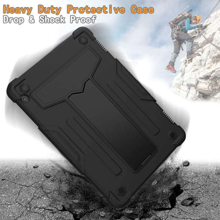 For Huawei MediaPad T5 T-shaped Bracket Contrast Color Shockproof PC + Silicone Protective Case