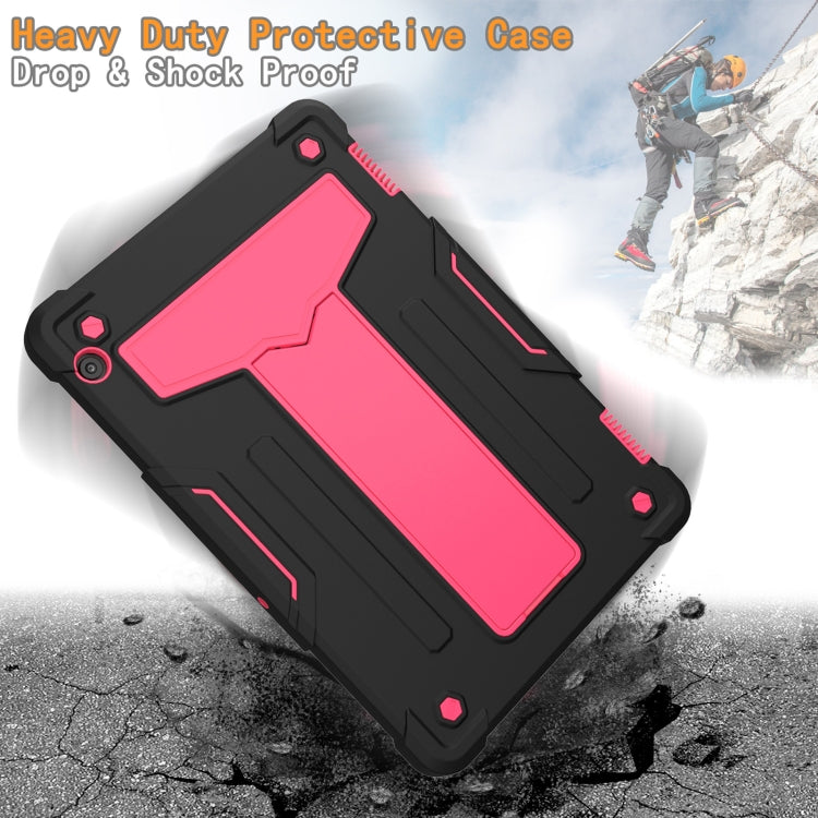 For Huawei MediaPad T5 T-shaped Bracket Contrast Color Shockproof PC + Silicone Protective Case